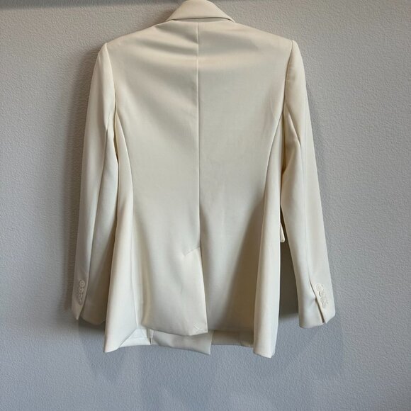 Express Cream Supersoft Double Knit Oversized Boyfriend Blazer Jacket - Picture 3 of 6